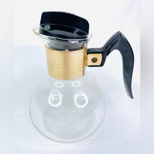 Vintage 5" Mini CORY Single Cup Coffee Tea Carafe Pot Syrup Dispenser Glass